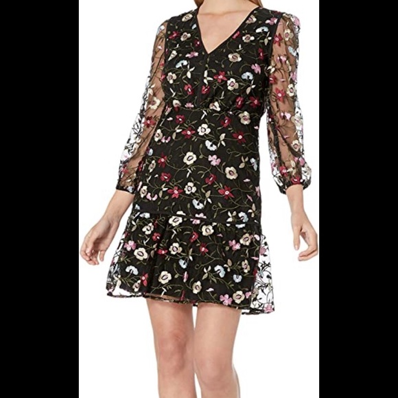 Sam Edelman Dresses & Skirts - SAM EDELMAN black floral embroidered dress